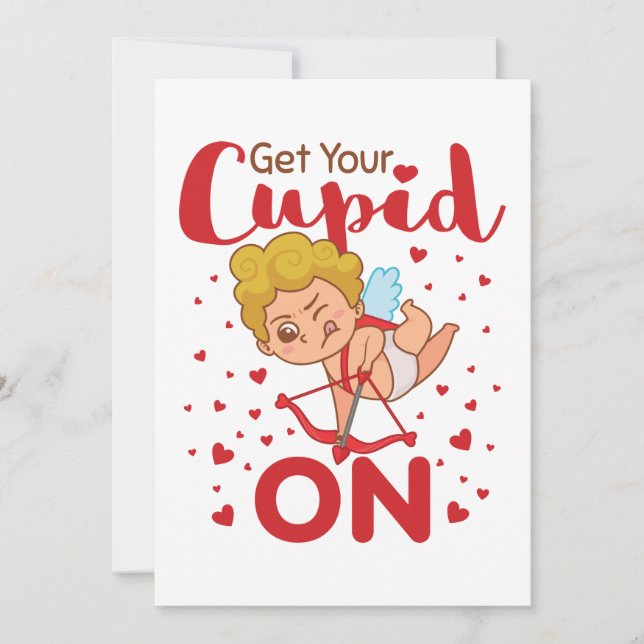 Cartes Pour Fêtes Annuelles Obtenez votre Cupidon pour la Saint-Valentin  (Devant)