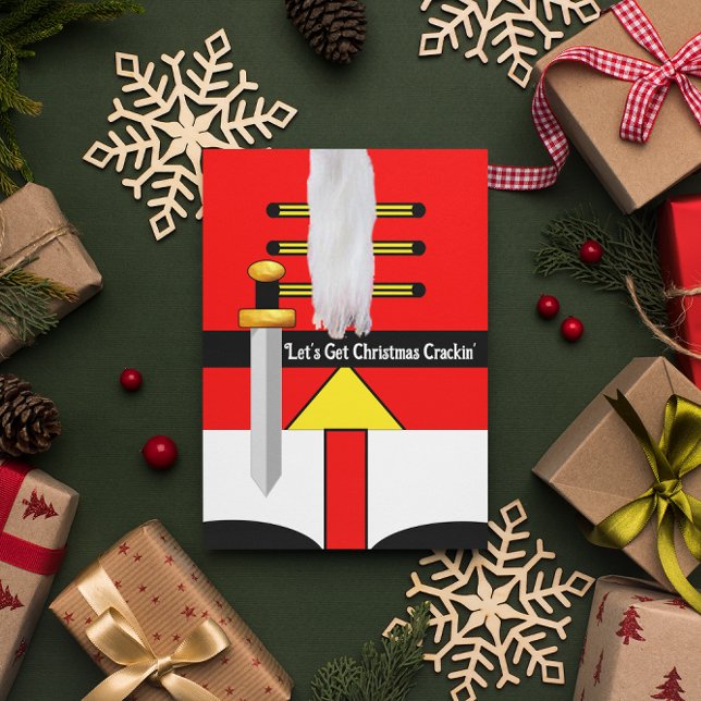 Cartes Pour Fêtes Annuelles Obtenons Noël Cracking Nutcracker (Créateur téléchargé)