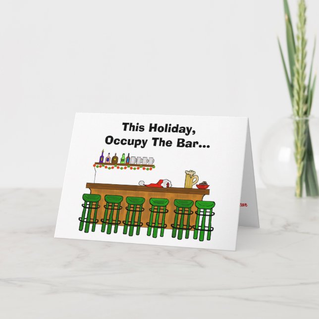 Cartes Pour Fêtes Annuelles Occupy The Bar Funny Christmas Card - Version 2 (Devant)