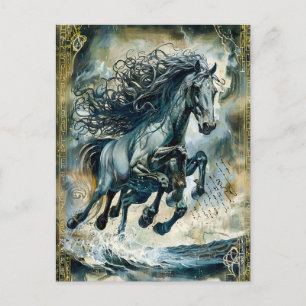 Cartes Pour Fêtes Annuelles Odins Sleipnir le cheval à huit pattes