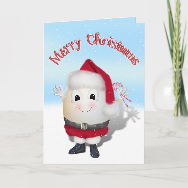Cartes Pour Fêtes Annuelles Oeuf de Noël de Cute Père Noël (Devant)