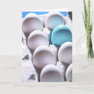 Cartes Pour Fêtes Annuelles Oeuf de Pâques bleu simple