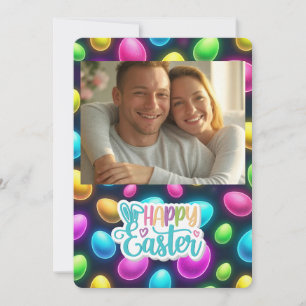 Cartes Pour Fêtes Annuelles Oeuf de Pâques coloré/néon personnalisé
