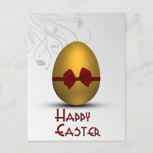 Cartes Pour Fêtes Annuelles OEuf de Pâques d'or avec Motif floral de Bow Ho