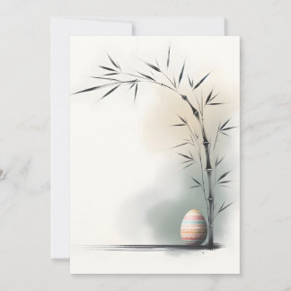 Cartes Pour Fêtes Annuelles Œuf de Pâques minimaliste en bambou Zen