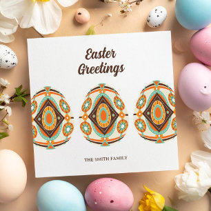 Cartes Pour Fêtes Annuelles Œuf de Pâques peint rétro
