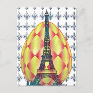 Cartes Pour Fêtes Annuelles Oeuf de Pâques Tour Eiffel, Paris Fleur de lis