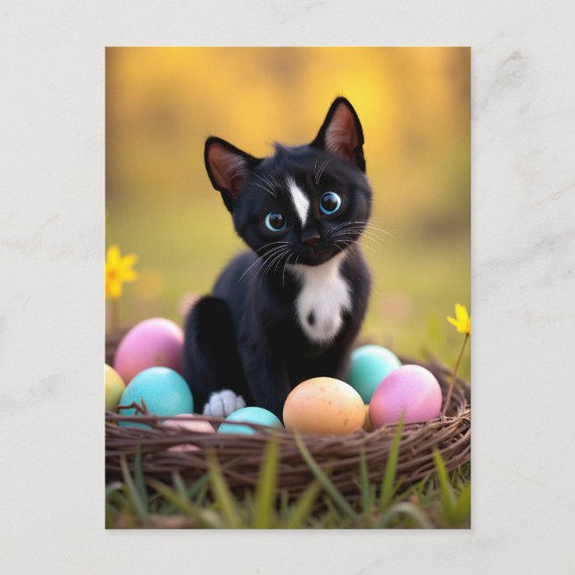 Cartes Pour Fêtes Annuelles OEuf-stra Cute : La surprise du printemps de Felin (Devant)