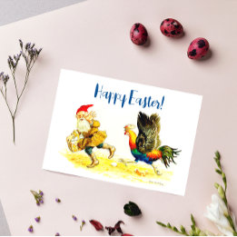 Cartes Pour Fêtes Annuelles Oeuf Theif Vintage Funny Jenny Nyström Pâques