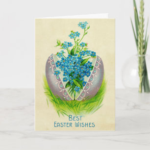 Cartes Pour Fêtes Annuelles Oeuf vintage de Pâques Meilleurs voeux de Pâques S