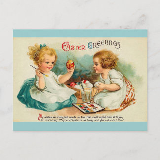 Cartes Pour Fêtes Annuelles Oeufs Aquarelle Belle Vintage Pâques Salutations