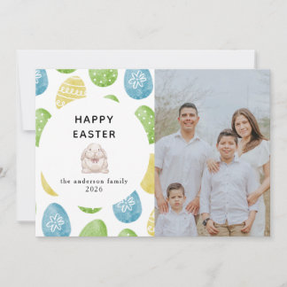 Cartes Pour Fêtes Annuelles Œufs aquarelle modernes élégants Joyeuses Pâques P