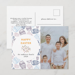 Cartes Pour Fêtes Annuelles Œufs aquarelle modernes élégants Joyeuses Pâques P