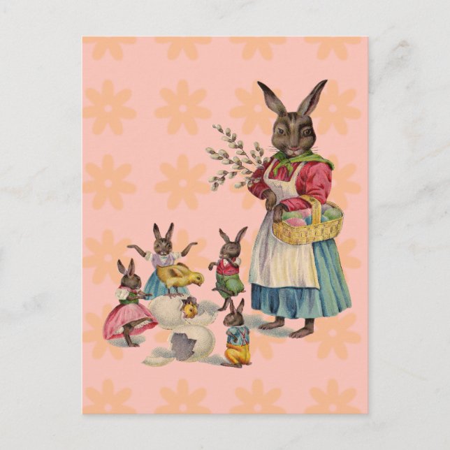Cartes Pour Fêtes Annuelles Oeufs de lapin de Pâques (Devant)