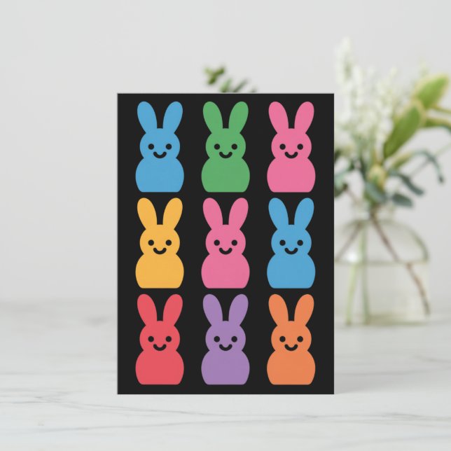 Cartes Pour Fêtes Annuelles Oeufs de lapin de Pâques Plaid Leopard (Debout devant)