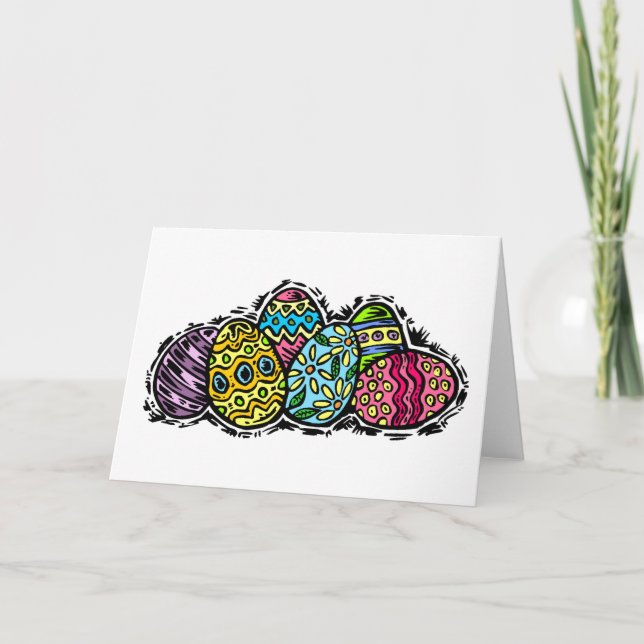 Cartes Pour Fêtes Annuelles Oeufs de pâques (Devant)