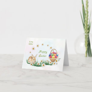 Cartes Pour Fêtes Annuelles Oeufs de pâques colorés, lapin, soeur de