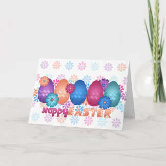 Cartes Pour Fêtes Annuelles Oeufs de Pâques et fleurs de printemps