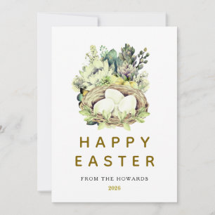 Cartes Pour Fêtes Annuelles Œufs de Pâques Floraux Élégants Joyeuses Pâques