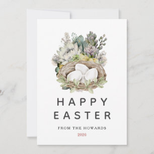Cartes Pour Fêtes Annuelles Œufs de Pâques Floraux Élégants Joyeuses Pâques