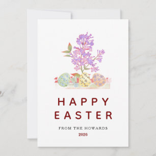 Cartes Pour Fêtes Annuelles Œufs de Pâques Floraux Élégants Joyeuses Pâques