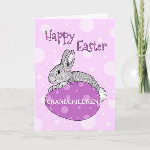 Cartes Pour Fêtes Annuelles Oeufs de Pâques Joyeux petits-enfants de Pâques