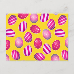 Cartes Pour Fêtes Annuelles Oeufs de Pâques Motif jaune et rose