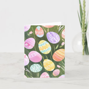 Cartes Pour Fêtes Annuelles Œufs de Pâques pastel Belle aquarelle de printem