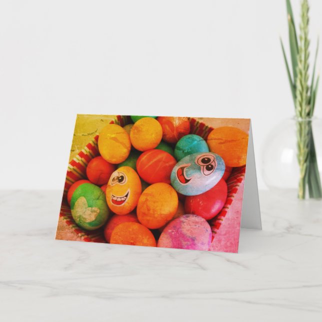 Cartes Pour Fêtes Annuelles Oeufs de Pâques Salutation (Devant)