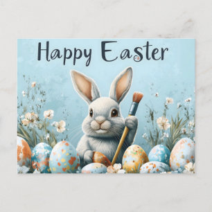 Cartes Pour Fêtes Annuelles Oeufs de peinture de lapin de Pâques mignons : Art