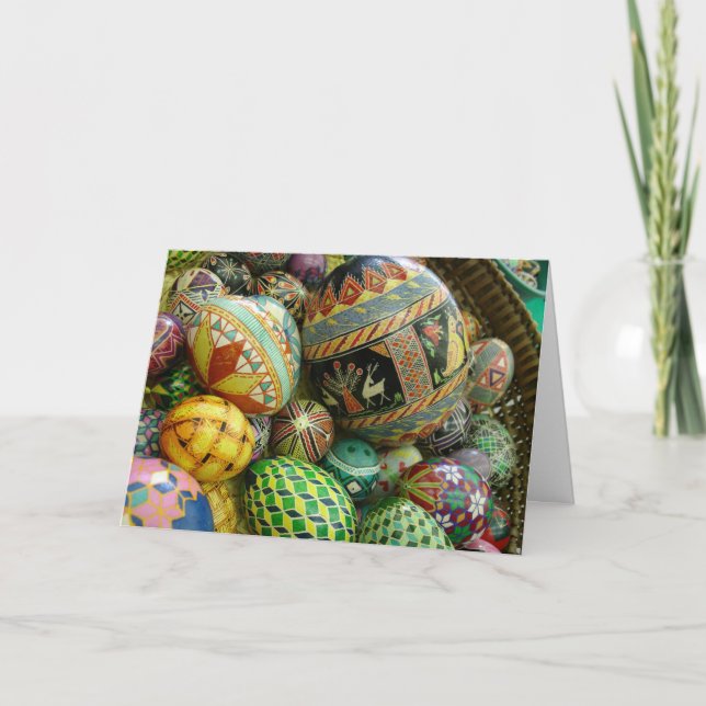 Cartes Pour Fêtes Annuelles Oeufs de Pysanky pâques (Devant)
