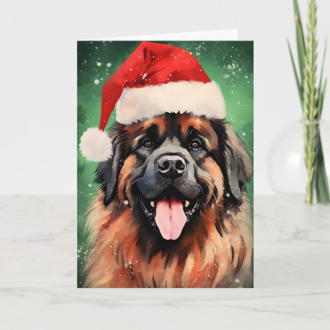 Cartes Pour Fêtes Annuelles œuvre d'art au pinceau de Noël Leonberger (Devant)