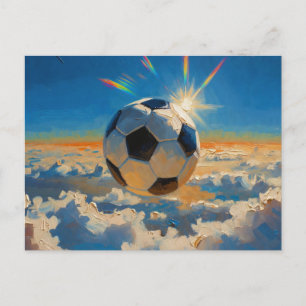 Cartes Pour Fêtes Annuelles Œuvre d'art de ballon de football volant (peinture