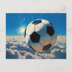 Cartes Pour Fêtes Annuelles Œuvre d'art de ballon de football volant (peinture