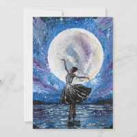 Œuvre d'art faite à la main - Danse avec la lune
