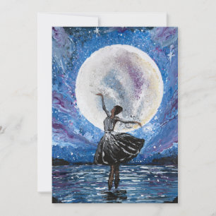 Cartes Pour Fêtes Annuelles Œuvre d'art faite à la main - Danse avec la lune