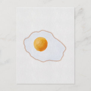 Cartes Pour Fêtes Annuelles Œuvre d'art minimaliste de l'œuf frit à l'aquarell