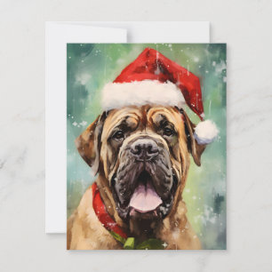 Cartes Pour Fêtes Annuelles OEuvre de Noël Mastiff