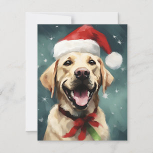 Cartes Pour Fêtes Annuelles OEuvre de peinture de Noël du Labrador