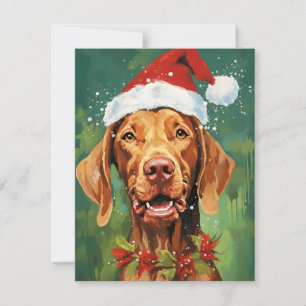Cartes Pour Fêtes Annuelles OEuvre de peinture de Noël Vizsla