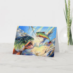 Cartes Pour Fêtes Annuelles Oeuvres d'art gagnantes pour enfants : truite de r