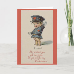 Cartes Pour Fêtes Annuelles Officier de police vintage Valentine