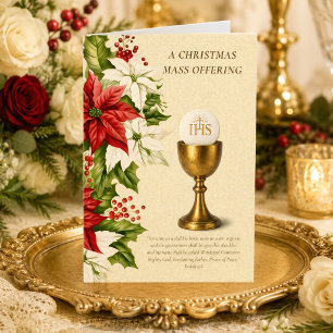 Cartes Pour Fêtes Annuelles Offrande de messe de Noël catholique traditionnell