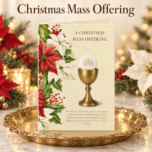 Cartes Pour Fêtes Annuelles Offrande de messe de Noël catholique traditionnell