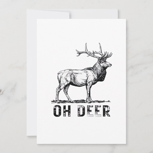 Cartes Pour Fêtes Annuelles Oh Cerf Expression Graphique Audacieuse (Devant)