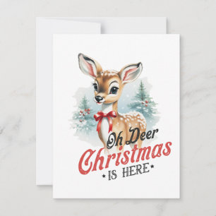 Cartes Pour Fêtes Annuelles Oh Cerf Noël Est Là