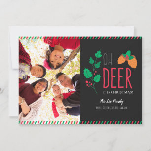Cartes Pour Fêtes Annuelles oh cerf noël photocarte typographie mignonne