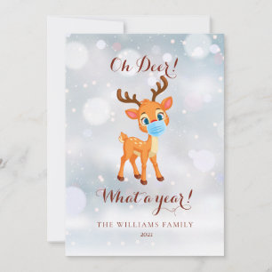 Cartes Pour Fêtes Annuelles Oh cerf quelle année 2021 Noël 