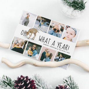 Cartes Pour Fêtes Annuelles 'Oh Cerf, Quelle Année!' Collage Photo Noël