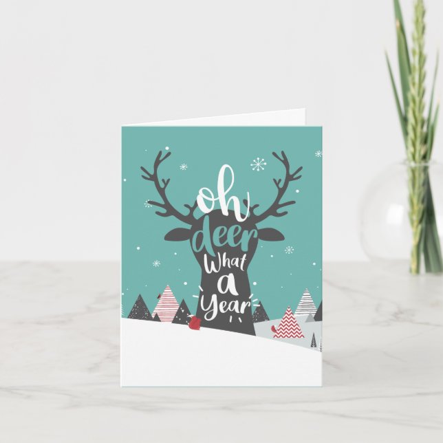 Cartes Pour Fêtes Annuelles Oh cerf quelle année Noël (Devant)